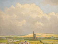 Robert Morson Hughes (20th Century), The old tin mine, oil on canvas, 14