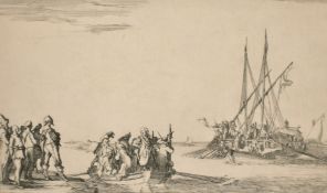 Stefano Della Bella, a group of three etchings featuring shipping, (3).