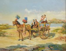 M. Capra, The gypsy cart, oil on board, signed 12