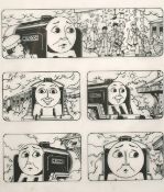 Tim Marwood (1954-2008) British, 'Thomas' No 165 'Read a Rhyme' 1 'Wrong Station', pen drawings, A