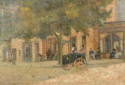 Continental School, (Late 19th Century/ Early 20th Century) Figures on a busy street, oil on canvas,