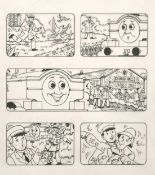 Tim Marwood (1954-2008) British, 'Thomas' No 164 'Read a Rhyme' 1 'The Scarecrow', pen drawings, A