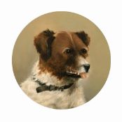 Ann Cathrow (19th Century) A pair of head studies of dogs, oil on canvas, each signed and dated '