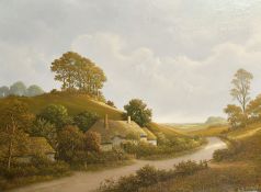 Lindle Eric Forse (20th Century) British, a cottage by a country path, oil on canvas, signed, 18