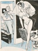 Arthur Ferrier (1891-1973) British, 'Darling, tell me again what my new name is', ink and blue