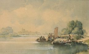 Peter J. Ashmore, (b.1923) British, 'Morning Ferry', River Thames near Windsor, watercolour, signed,