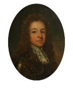 17th/18th Century English School, a miniature portrait of a gentleman, oil on copper, 4.5