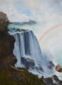Henri Van de Hecht (1841-1901) Dutch, 'View of Horseshoe Falls from Goat Island', a scene of a