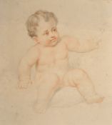 19th Century, watercolour of a baby, 7.5