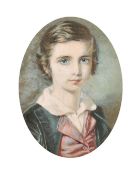 Early 19th Century English School, a miniature painting of a young gentleman, watercolour on