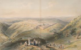 J. C. Armytage after W. H. Bartlett, 'Modern Jerusalem', a colour print, certificate verso, 9.5