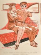 Arthur Ferrier (1891-1973) British, 'Oh I'm sorry, Aubrey - I forgot we were married yesterday',