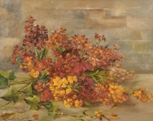 Blanche Maw (19th/20TH century), a still life study of a bouquet of flowers, oil on canvas,