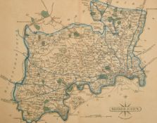 Four County maps, Norfolk, Dorset, Middlesex and Lincoln, ranging from 12.5