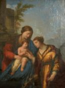 Early 19th Century Continental School, St. Catherine being given a ring by Christ, oil on canvas,