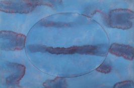 Jane Harris, Untitled abstract composition in blue, watercolour, 16