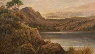 F. Fortescue, A highland loch scene, oil on canvas, signed, 12