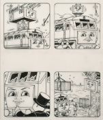 Tim Marwood (1954-2008) British, 'Thomas' No 474 'Passenger Pickup', 2, pen drawings, A group of 4