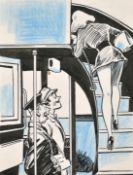 Arthur Ferrier (1891-1973) British, 'Of course I know there are no more seats upstairs, but catch me