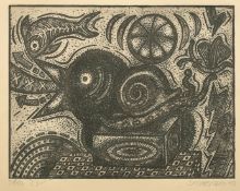 Alfredo Sosabravo (b. 1930) Cuban, A pair of surreal etchings, signed and dated '92' in pencil,