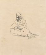 Ben Genaux (1911-1996) Belgian, A set of 5 sketches of Eastern figures and scenes, mostly signed