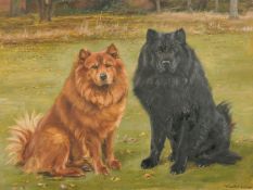 William Luker Jr. (1867-1948) British, 'Kong & Ching, 1929' a portrait of two Chinese Dogs, oil on