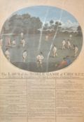 John Wallis, Laws of the Noble Game of Cricket, print, 10.75