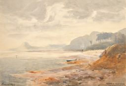 Henry Jobson Bell, 'Ardgour Argyllshire', a calm beach scene, watercolour, signed, 10