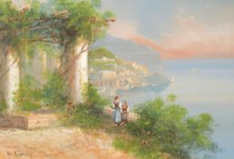 Yves Gianni (19th/20th Century) Italian, Evening on the Amalfi Coast, gouache, 12