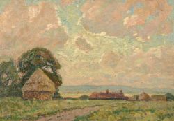 H.S. Merritt, (20th Century) The home stead, oil on board, 10