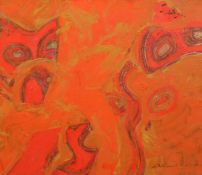 Alastair Michie (1921-2008) Scottish, 'The Chinese Curtain', acrylic, signed and inscribed verso, 9