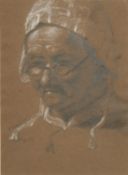 Henry Wallis (1830-1916) British, 'Study of an old lady', pencil heightened with white, 5