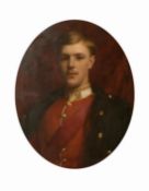 19th/20th Century British School, a portrait of a young Welsh officer, oil on canvas, indistinctly