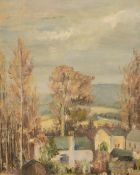 Early 20th Century, Village landscape, oil on canvas, 20