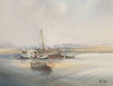Peter Toms (b. 1940) British, 'The Saltings', watercolour, signed, 7.5