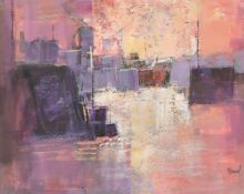 Mike Bernard (b. 1957) British, 'Chatham Harbour', mixed media mostly oil, signed, 11.75
