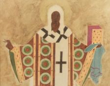 Alastair Michie (1921-2008) Scottish, a portrait of a cleric, acrylic, 10.5