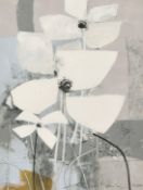 Alastair Michie (1921-2008) Scottish, a still life study of white flowers, acrylic, signed and dated