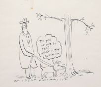 Robert Thompson (20th Century), 'To Pee or not to pee, that is the question', pen and ink, signed,