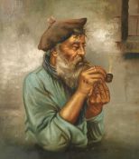 Raffaele Frgerio (1875-1948) Italian, the pipe smoker, oil on canvas, 15.5