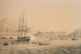 After Sir Henry Darell, A 19th Century tinted lithograph, 'Taking of the island of Chusan', 8