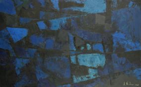 Alastair Michie (1921-2008) Scottish, 'Blues' abstract composition probably fields at night as