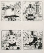 Tim Marwood (1954-2008) British, 'Thomas' No 39 'Ding Dong Cranky', 3, pen drawings, A group of 4