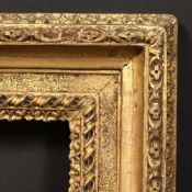 An 18th/19th Century carved frame with sand channel, rebate size - 12.25