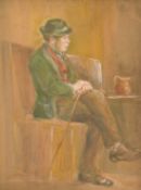 Erskine Nicol (1825-1904) A scene of an elderly gentleman in a tavern, watercolour, indistinctly