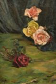 Inglis, circa 1924, a still life study of roses, oil on canvas, signed, 20