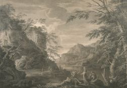 John Browne after Salvator Rosa, 18th Century copper engraving, Apollo and the Sibyl, 21.5
