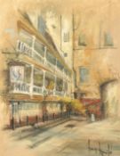 Ben Maille (1922-2017) British, A view of the George Inn, Southwark, oil on canvas, signed and dated