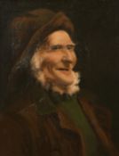 19th Century English School, a head and shoulders portrait of a fisherman, oil on canvas, 18