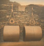 Terrence Millington (b. 1942), A coloured aquatint of two lawn rollers, signed and numbered '28/